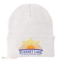 Elkhart Lake NO SALTY BEACHES HERE Sun Beach Wisconsin Beanie thumb 0