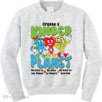 Earth Love Peace Create A Kinder Planet Earth Day Kids Sweatshirt thumb 0