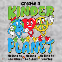 Earth Love Peace Create A Kinder Planet Earth Day Kids Hoodie thumb 2