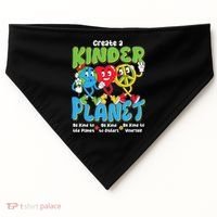 Earth Love Peace Create A Kinder Planet Earth Day USA-Made Doggie Bandana thumb 0
