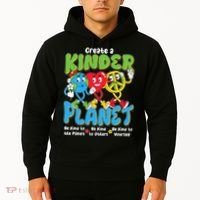 Earth Love Peace Create A Kinder Planet Earth Day Hoodie thumb 2
