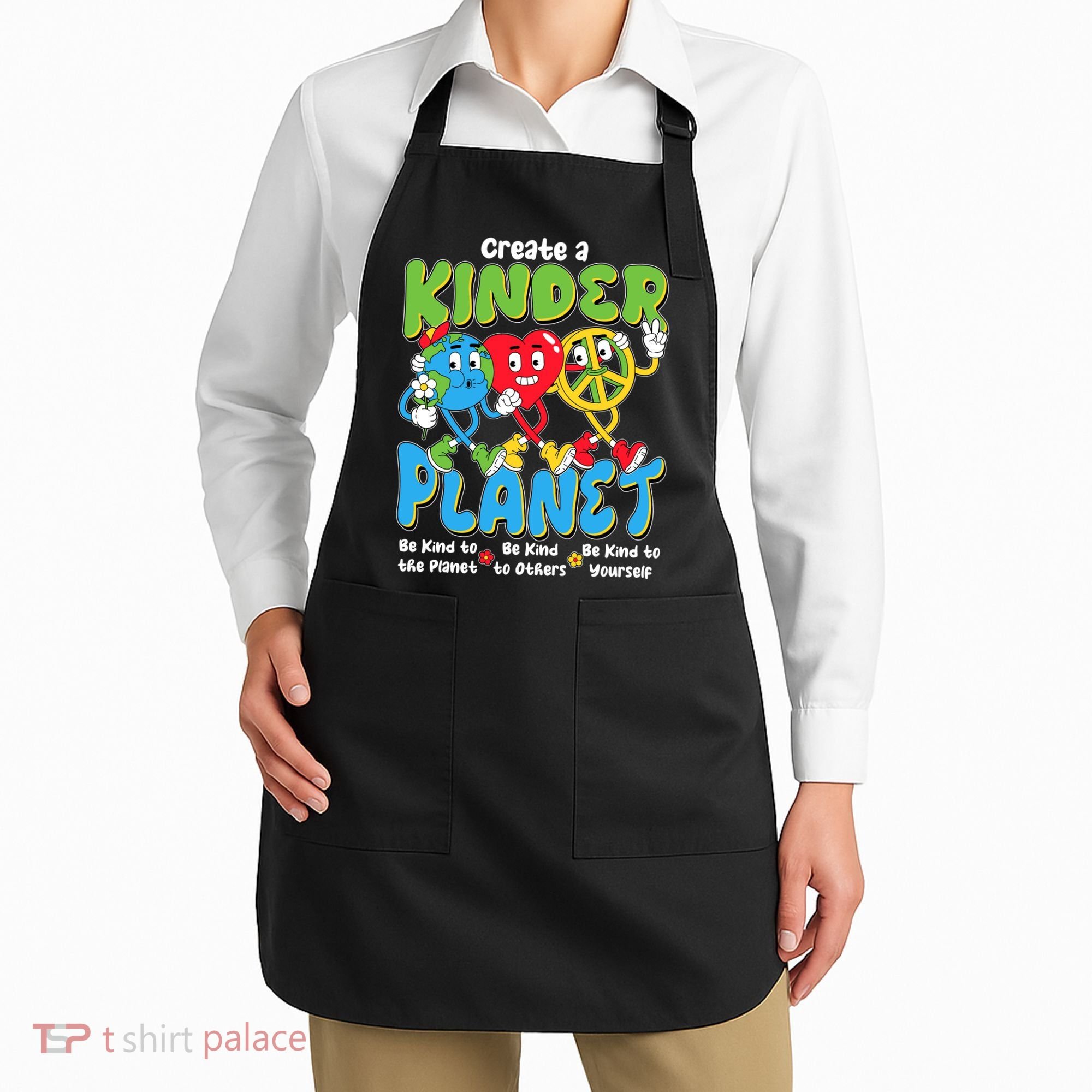 Earth Love Peace Create A Kinder Planet Earth Day Apron