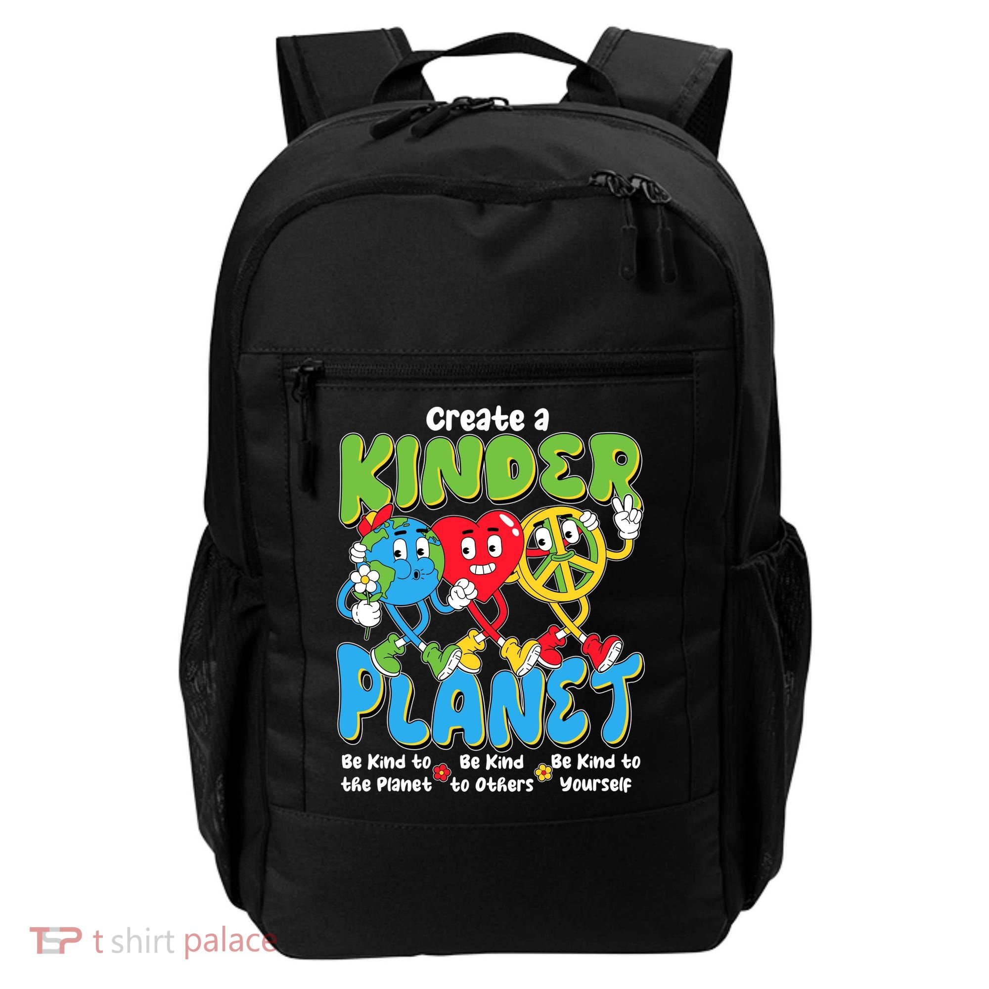 Earth Love Peace Create A Kinder Planet Earth Day Backpack