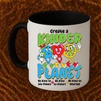 Earth Love Peace Create A Kinder Planet Earth Day Coffee Mug thumb 2