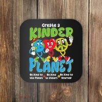 Earth Love Peace Create A Kinder Planet Earth Day Coaster thumb 0