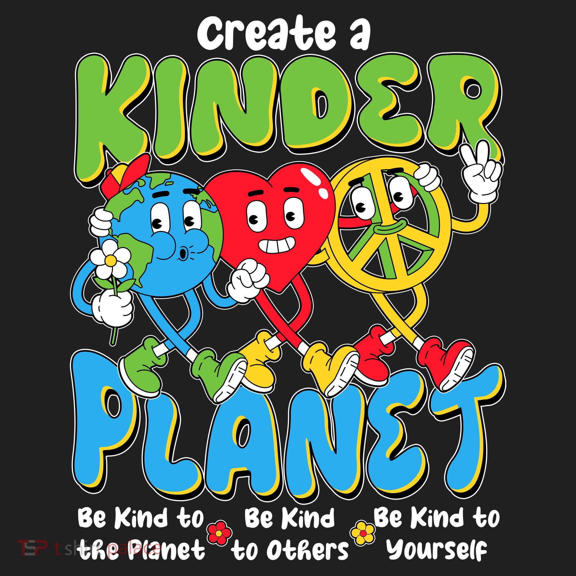 Earth Love Peace Create A Kinder Planet Earth Day Golf Towel