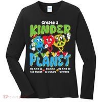 Earth Love Peace Create A Kinder Planet Earth Day Women's Long Sleeve Shirt thumb 0