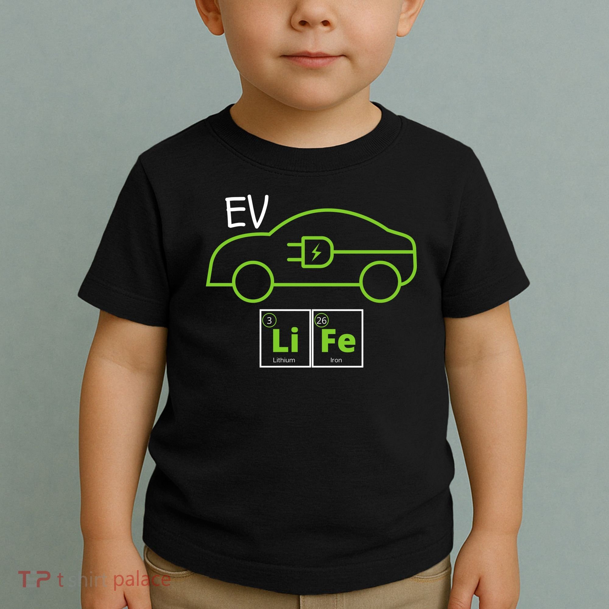 EV Life Periodic Table Of Elements Electric Vehicle Electric Power EV Driver Toddler T-Shirt