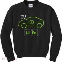 EV Life Periodic Table Of Elements Electric Vehicle Electric Power EV Driver Kids Sweatshirt thumb 0