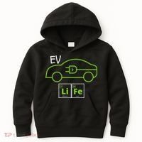 EV Life Periodic Table Of Elements Electric Vehicle Electric Power EV Driver Kids Hoodie thumb 0