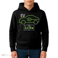 EV Life Periodic Table Of Elements Electric Vehicle Electric Power EV Driver Kids Hoodie thumb 4