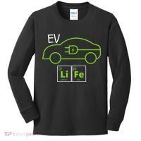 EV Life Periodic Table Of Elements Electric Vehicle Electric Power EV Driver Kids Long Sleeve Shirt thumb 0