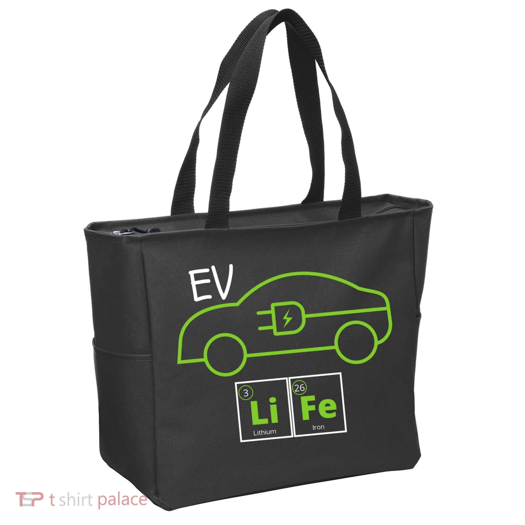EV Life Periodic Table Of Elements Electric Vehicle Electric Power EV Driver Tote Bag