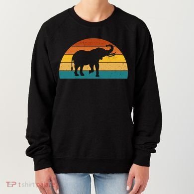 Elephant Lover Retro Sunset Women's Sweatshirt