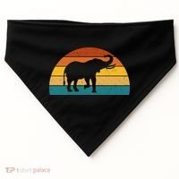 Elephant Lover Retro Sunset USA-Made Doggie Bandana thumb 0