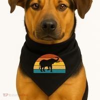 Elephant Lover Retro Sunset USA-Made Doggie Bandana thumb 1
