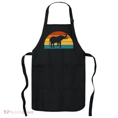 Elephant Lover Retro Sunset Apron