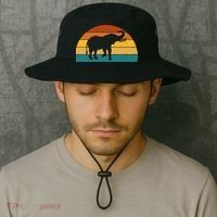 Elephant Lover Retro Sunset Bucket Hat thumb 2