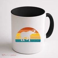 Elephant Lover Retro Sunset Coffee Mug thumb 1