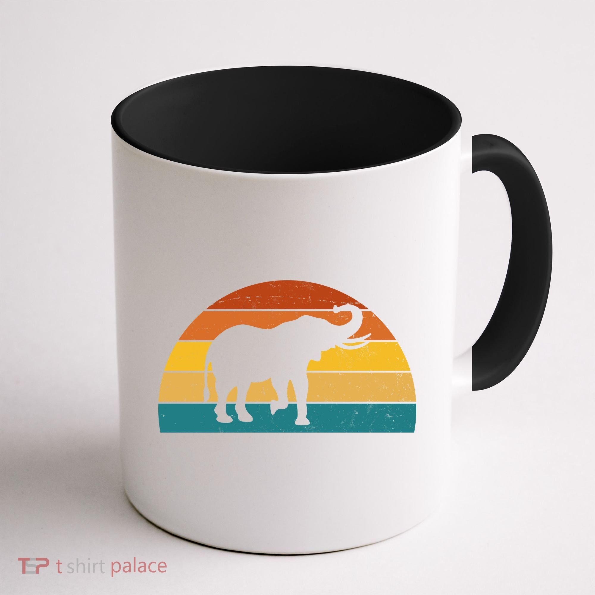 Elephant Lover Retro Sunset Coffee Mug