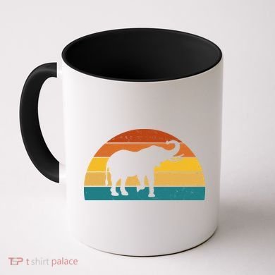 Elephant Lover Retro Sunset Coffee Mug