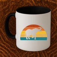 Elephant Lover Retro Sunset Coffee Mug thumb 2