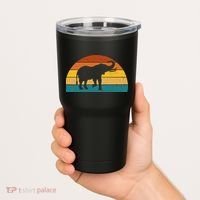 Elephant Lover Retro Sunset Tumbler thumb 2