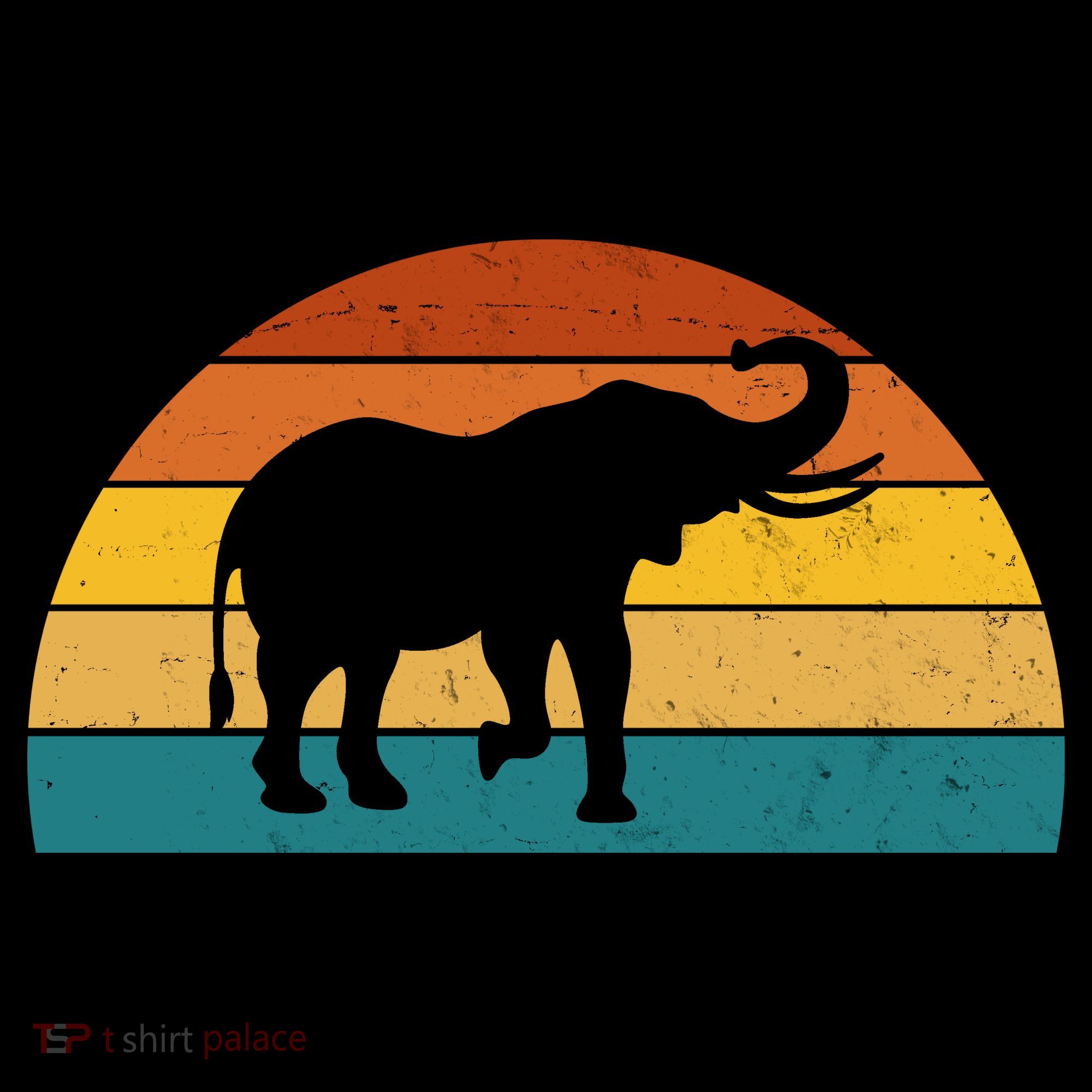 Elephant Lover Retro Sunset Visor