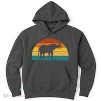 Elephant Lover Retro Sunset Hoodie thumb 0