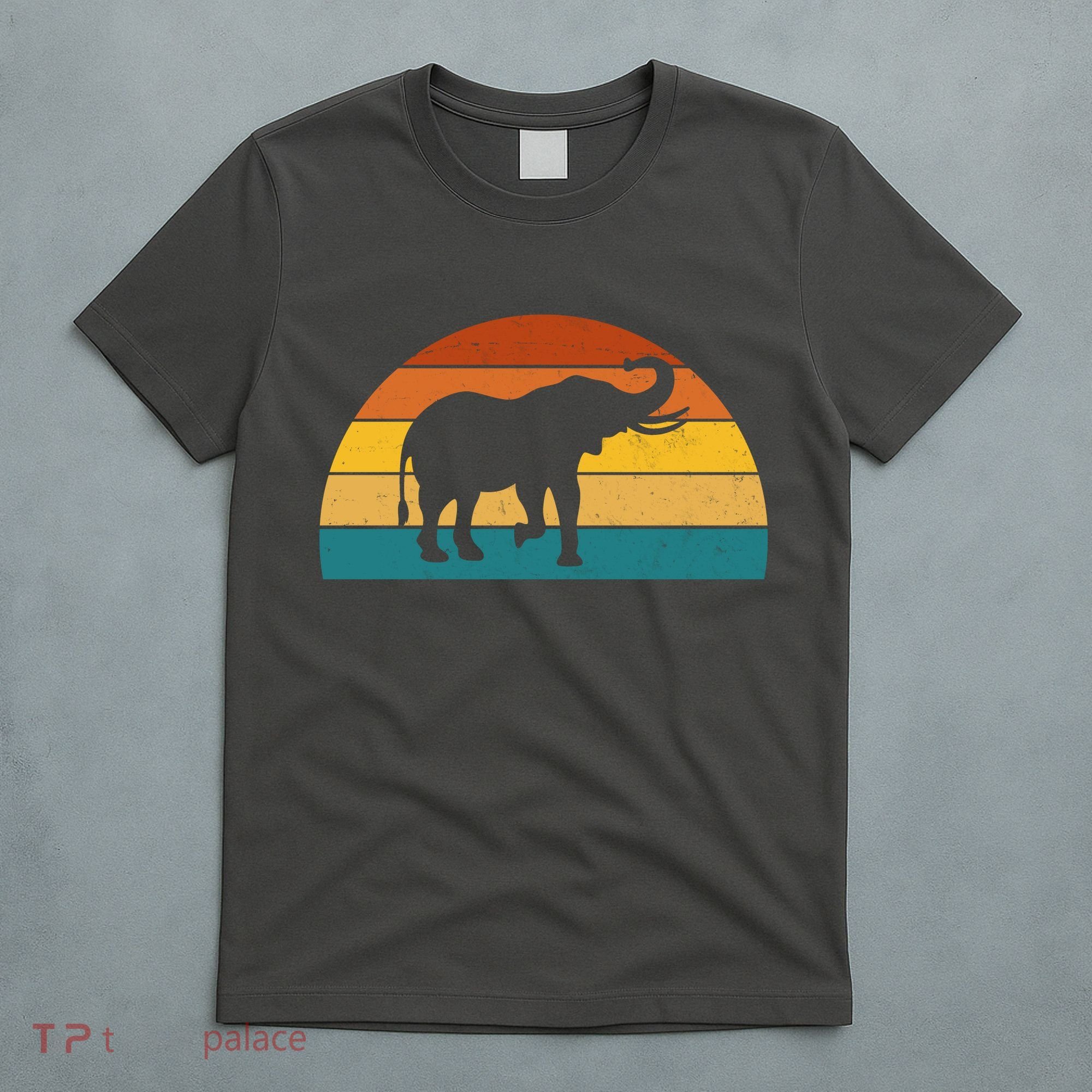 Elephant Lover Retro Sunset T-Shirt