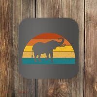Elephant Lover Retro Sunset Coaster thumb 0