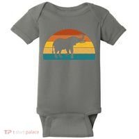 Elephant Lover Retro Sunset Baby Bodysuit thumb 0