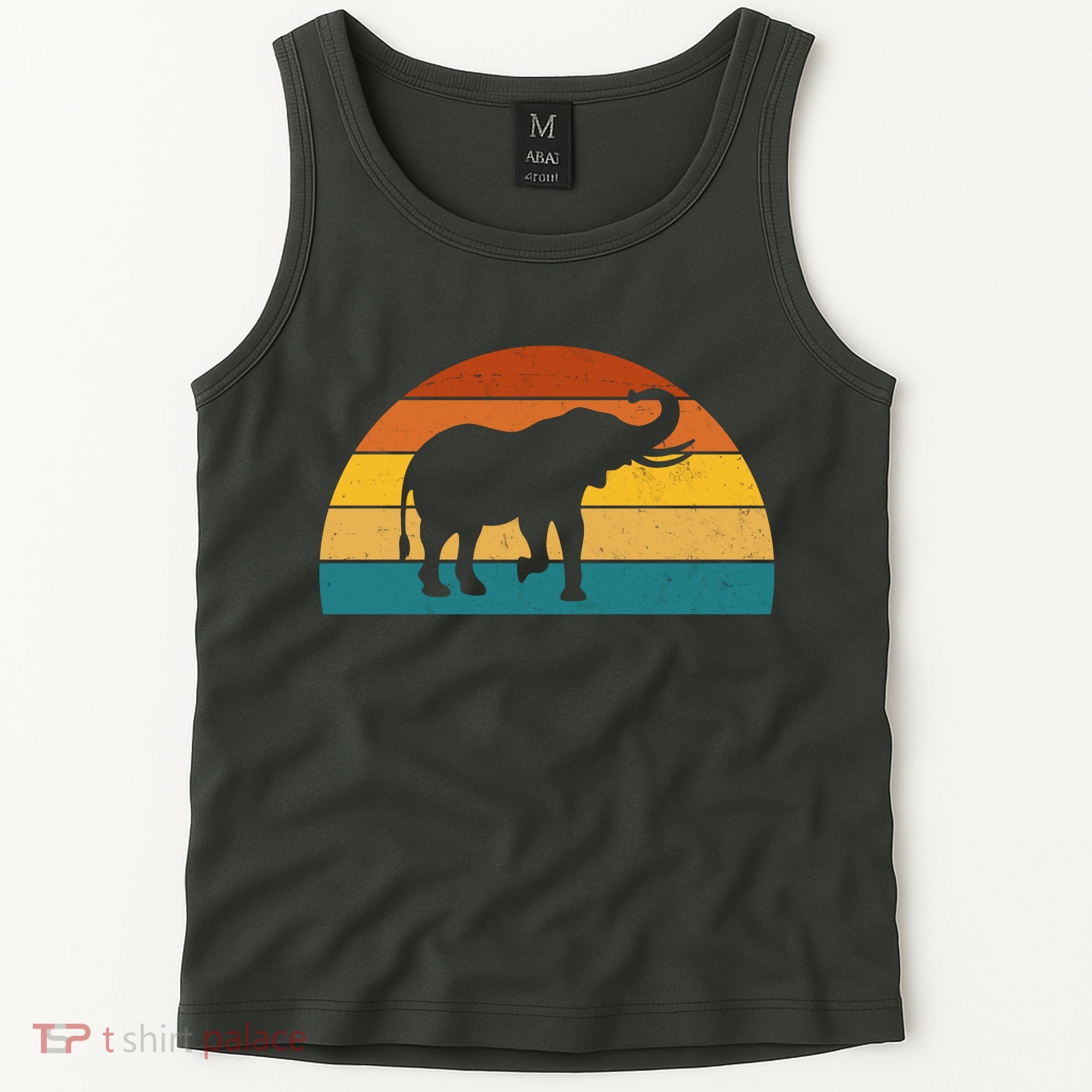 Elephant Lover Retro Sunset Tank Top