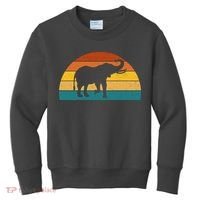 Elephant Lover Retro Sunset Kids Sweatshirt thumb 0