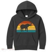 Elephant Lover Retro Sunset Kids Hoodie thumb 0