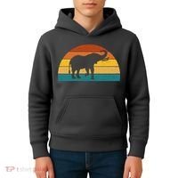 Elephant Lover Retro Sunset Kids Hoodie thumb 4