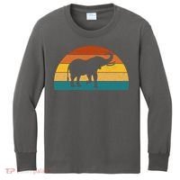 Elephant Lover Retro Sunset Kids Long Sleeve Shirt thumb 0