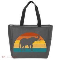 Elephant Lover Retro Sunset Tote Bag thumb 0