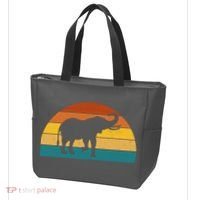 Elephant Lover Retro Sunset Tote Bag thumb 3