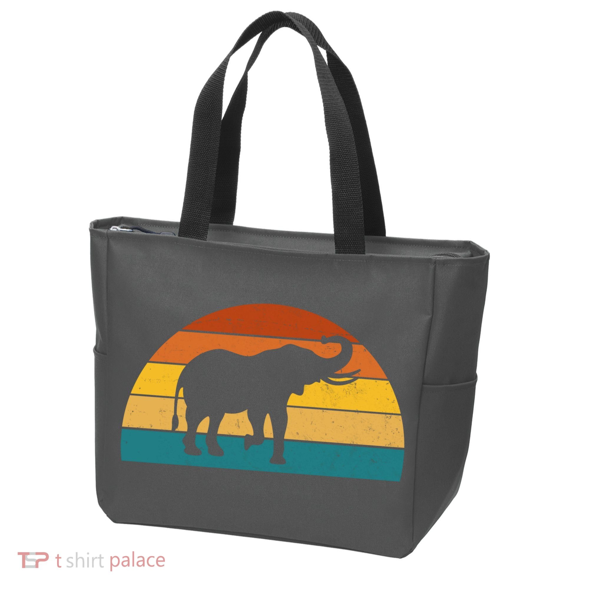 Elephant Lover Retro Sunset Tote Bag