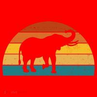 Elephant Lover Retro Sunset Santa Hat thumb 1