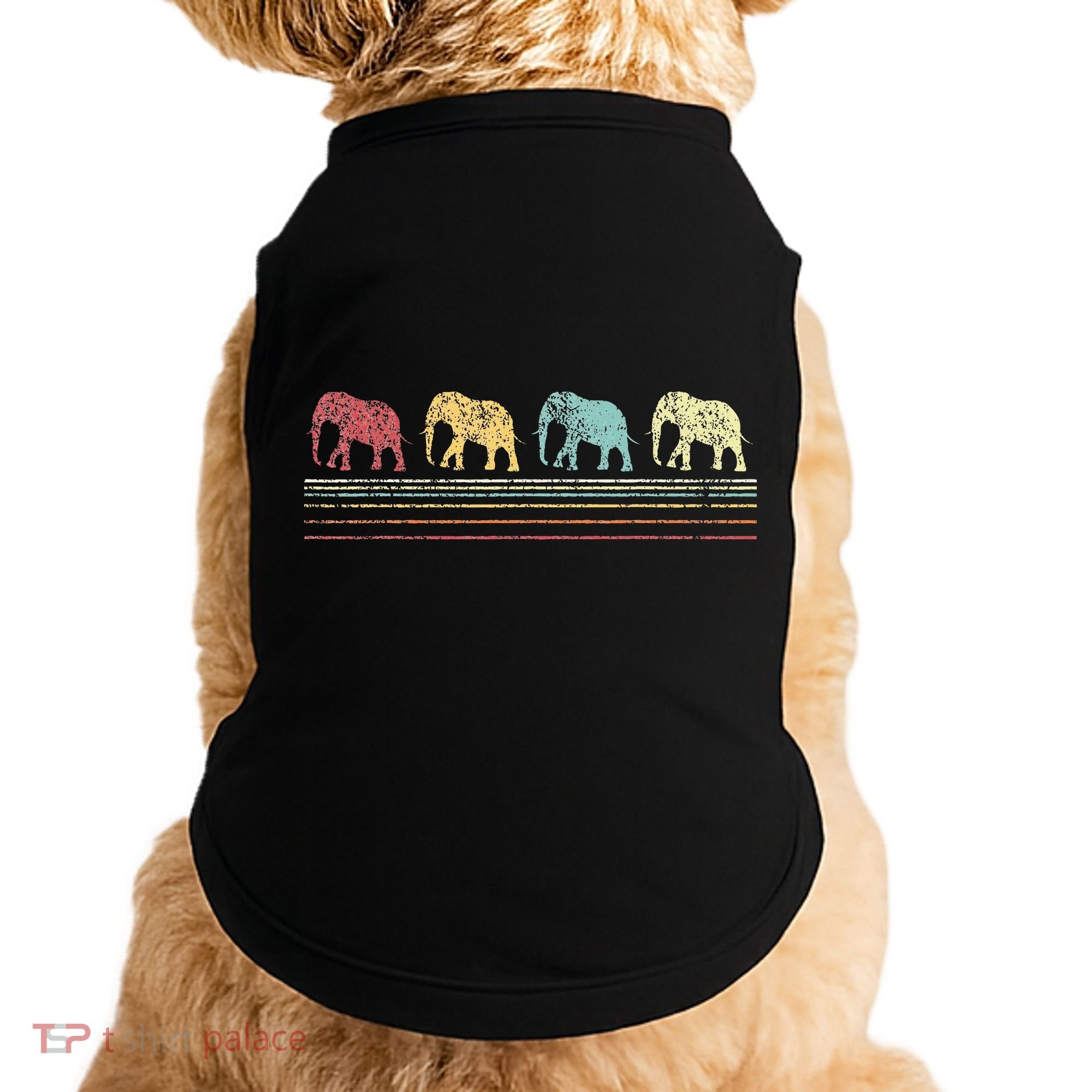Elephant Lover Retro Elephant animal Doggie Tank