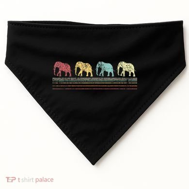 Elephant Lover Retro Elephant animal USA-Made Doggie Bandana
