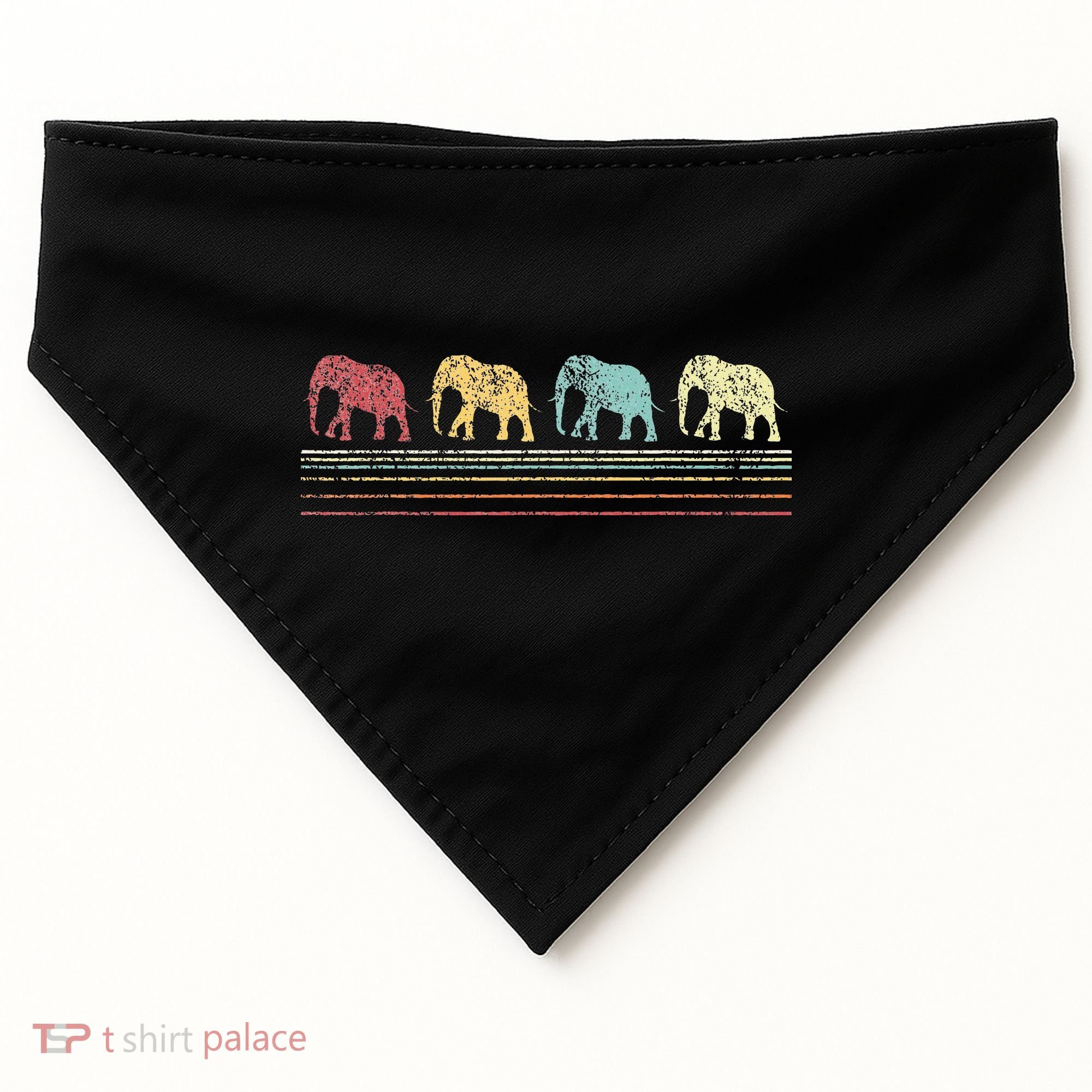 Elephant Lover Retro Elephant animal USA-Made Doggie Bandana