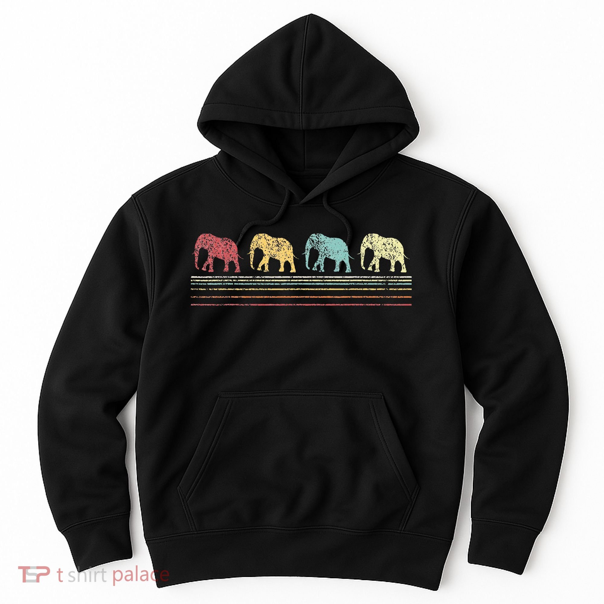 Elephant Lover Retro Elephant animal Hoodie