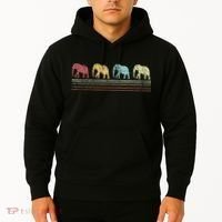 Elephant Lover Retro Elephant animal Hoodie thumb 2
