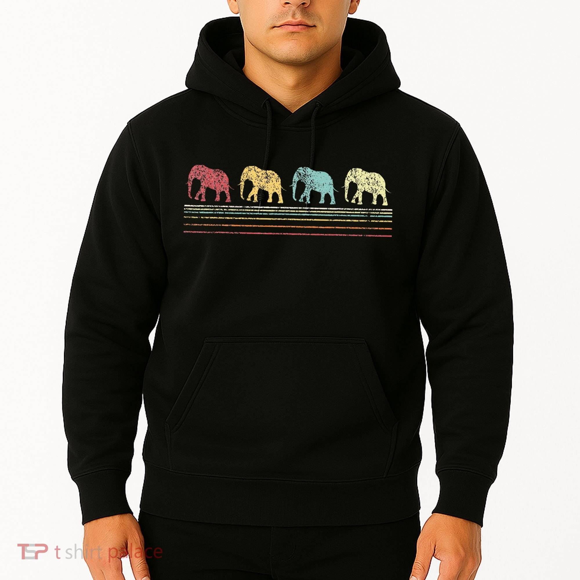 Elephant Lover Retro Elephant animal Hoodie