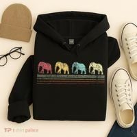 Elephant Lover Retro Elephant animal Hoodie thumb 4