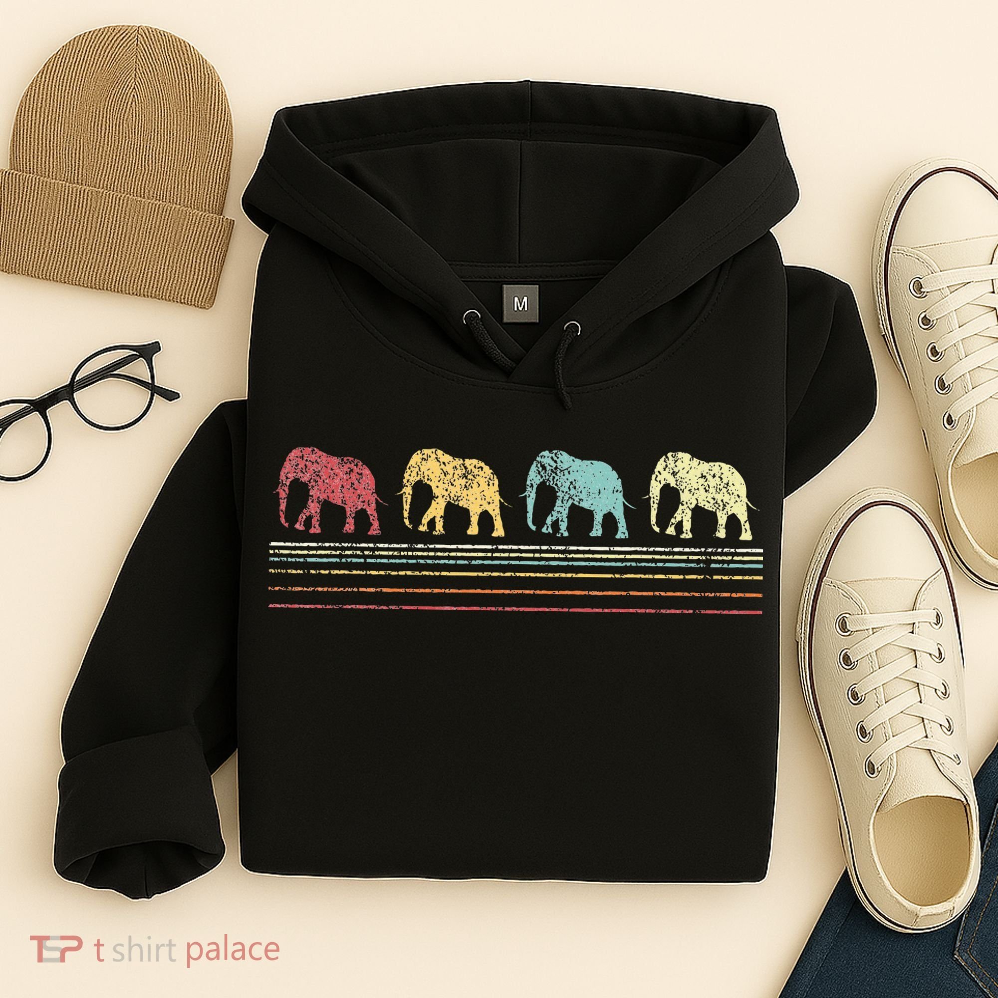 Elephant Lover Retro Elephant animal Hoodie