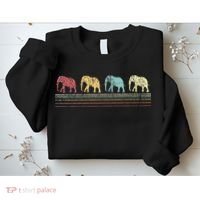 Elephant Lover Retro Elephant animal Sweatshirt thumb 2
